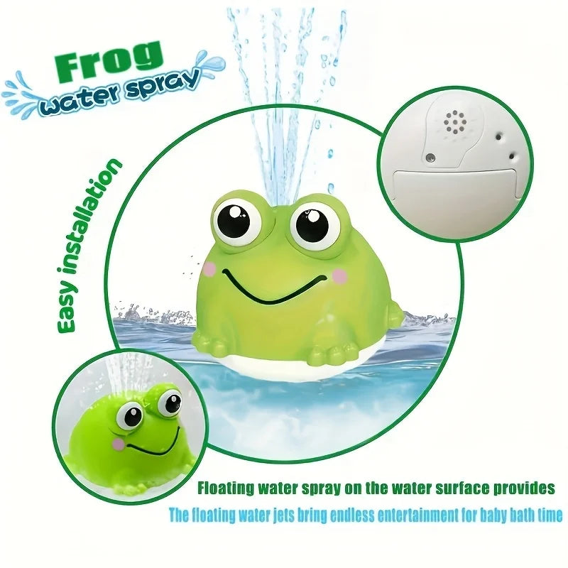 NONECE Cute Frog Bath Toy Sprays Water For Toddlers