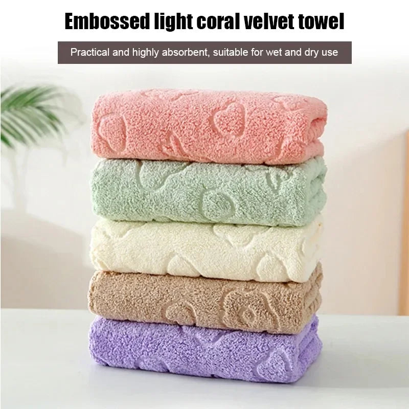 Soft Coral Fleece Face Towels Five-Piece Set Quick Dry Jacquard