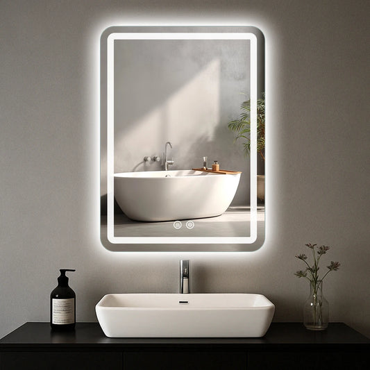 MYGIIVOVO LED Backlit Fogless Bathroom Mirror with Demister Wall Mounted