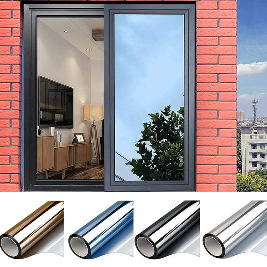 One Way Mirror Window Film Privacy Sun Blocking Self-Adhesive