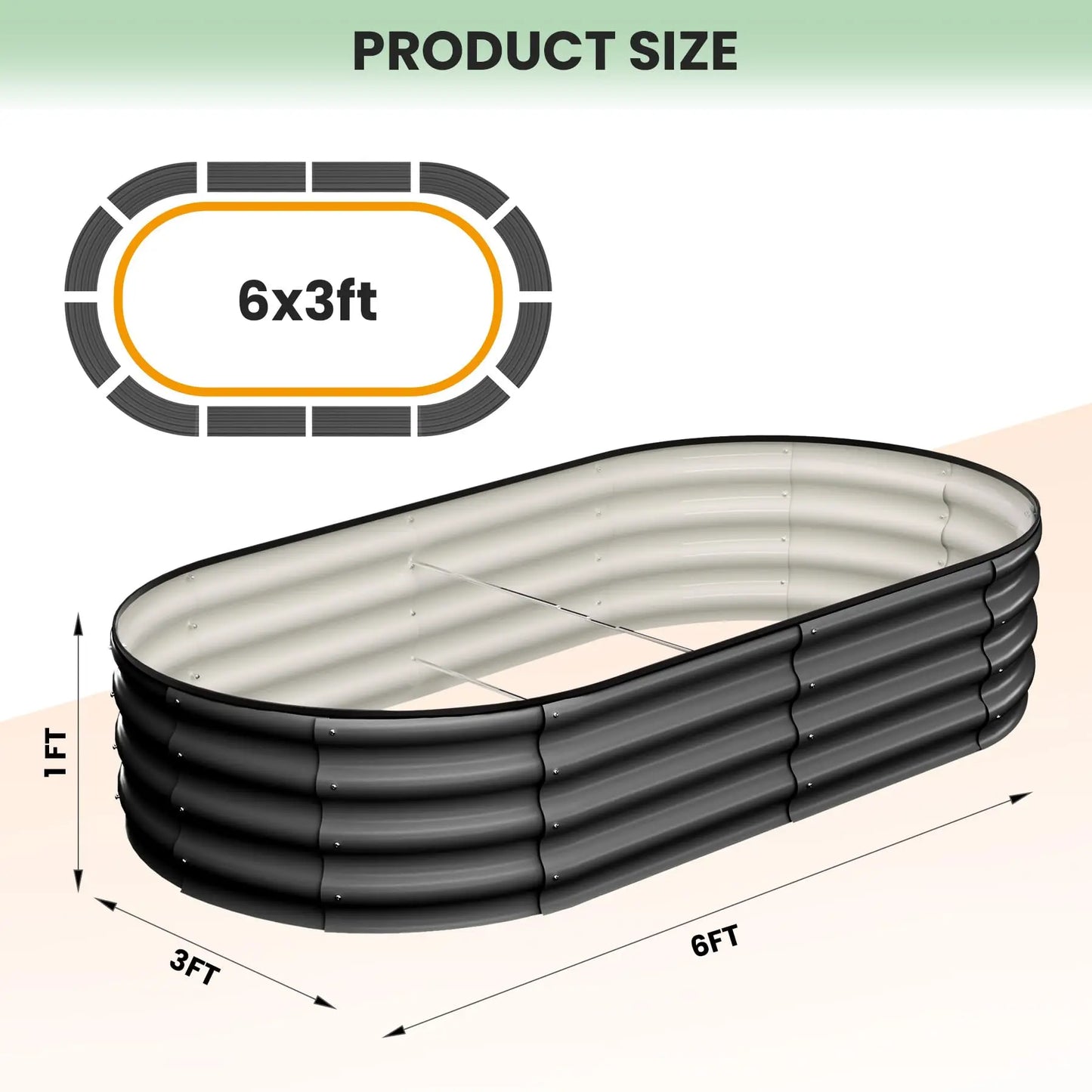 HiMISS Galvanized Steel Raised Garden Bed Two Pack Kit