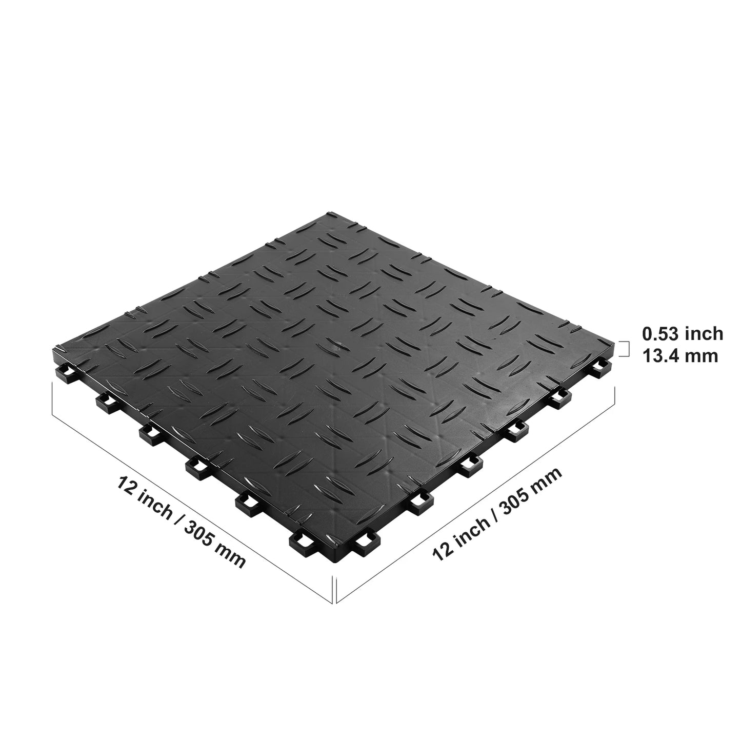 NONECN Interlocking Garage Floor Tiles Non Slip Double Sided