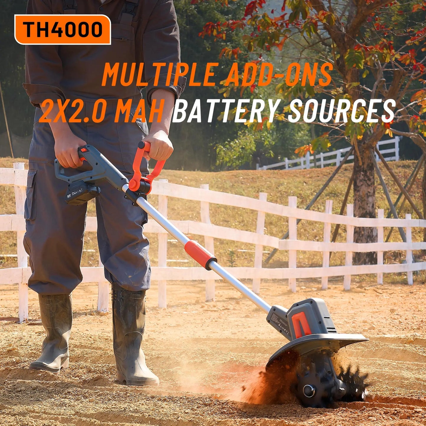 TaskStar Cordless Electric Tiller Garden Cultivator For Efficient Weeding