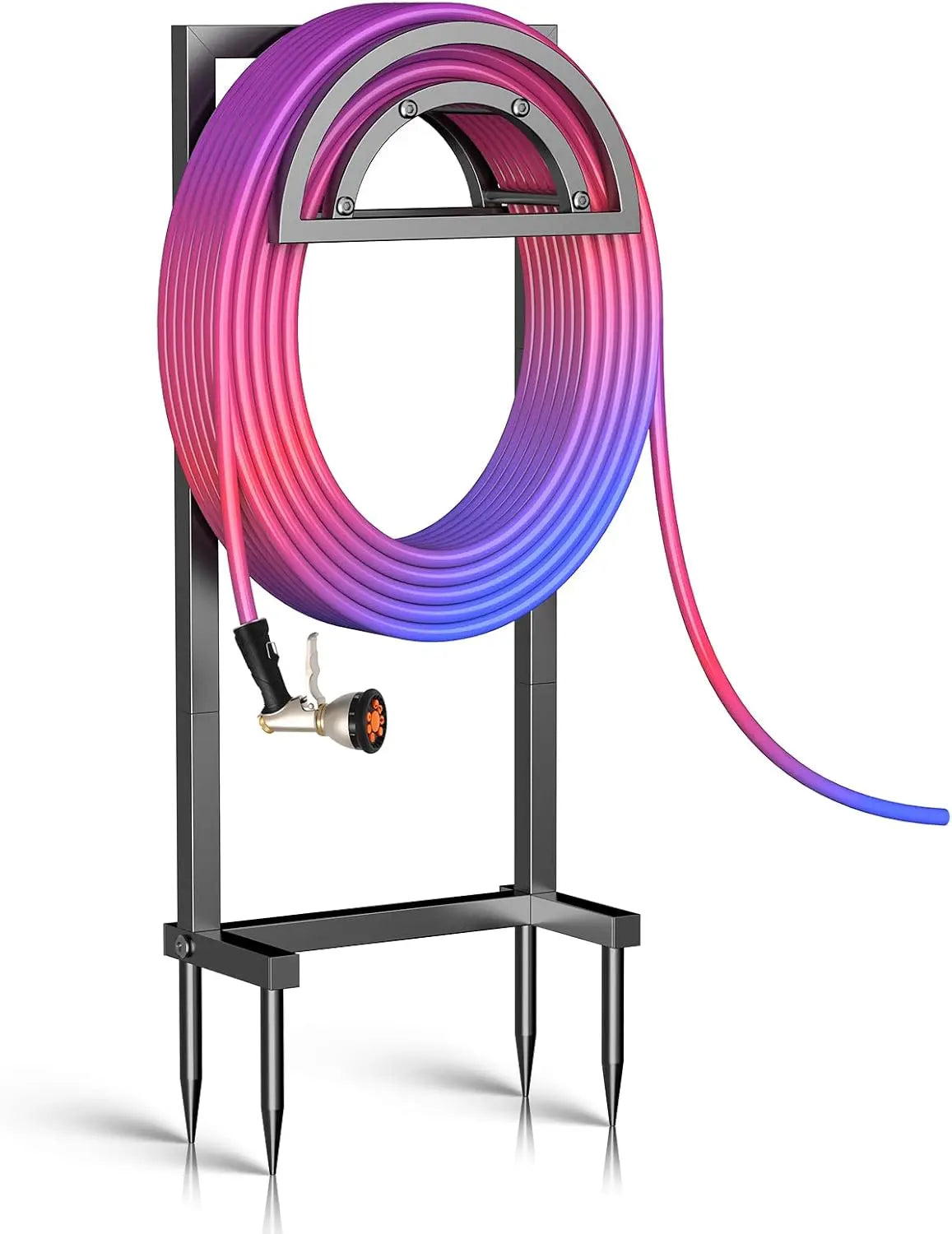 Heavy Duty Outdoor Garden Hose Reel With Detachable Metal Stand