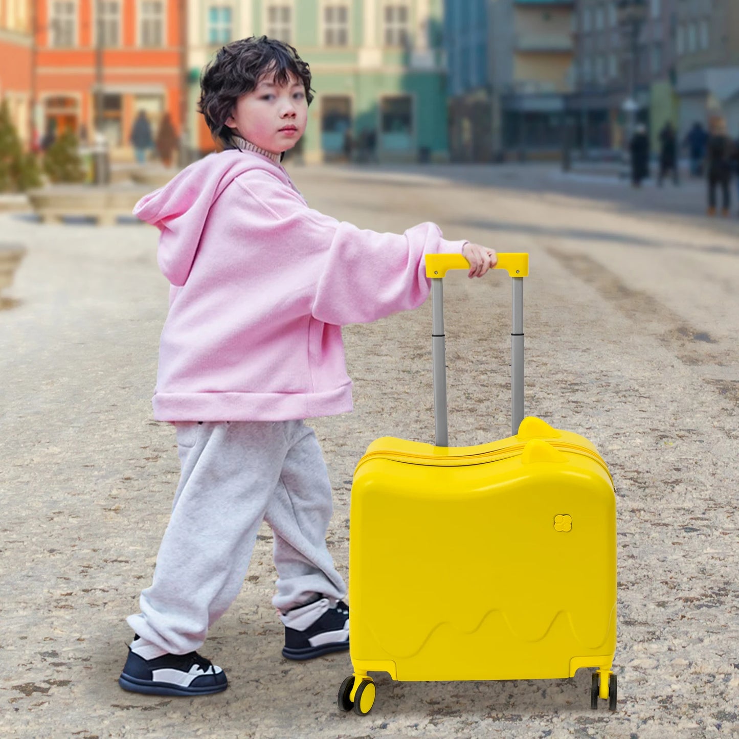 NONECN Kids Luggage Sit And Ride Travel Suitcase For Children