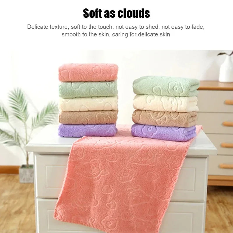 Soft Coral Fleece Face Towels Five-Piece Set Quick Dry Jacquard