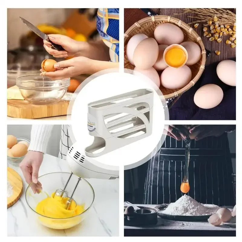 Auto Rolling Egg Dispenser 4 Tier Kitchen Egg Storage Rack