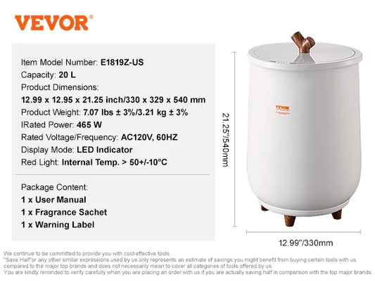 SucceBuy Towel Warmer LED Screen Auto Shut Off Child Safety