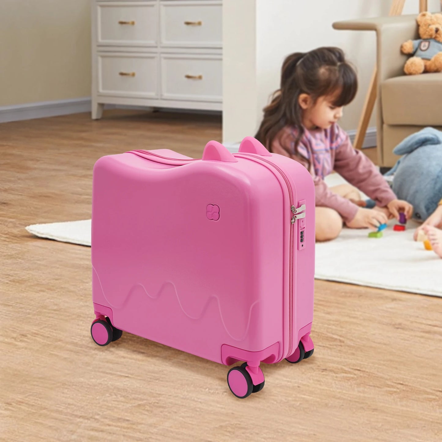 NONECN Kids Luggage Sit And Ride Travel Suitcase For Children