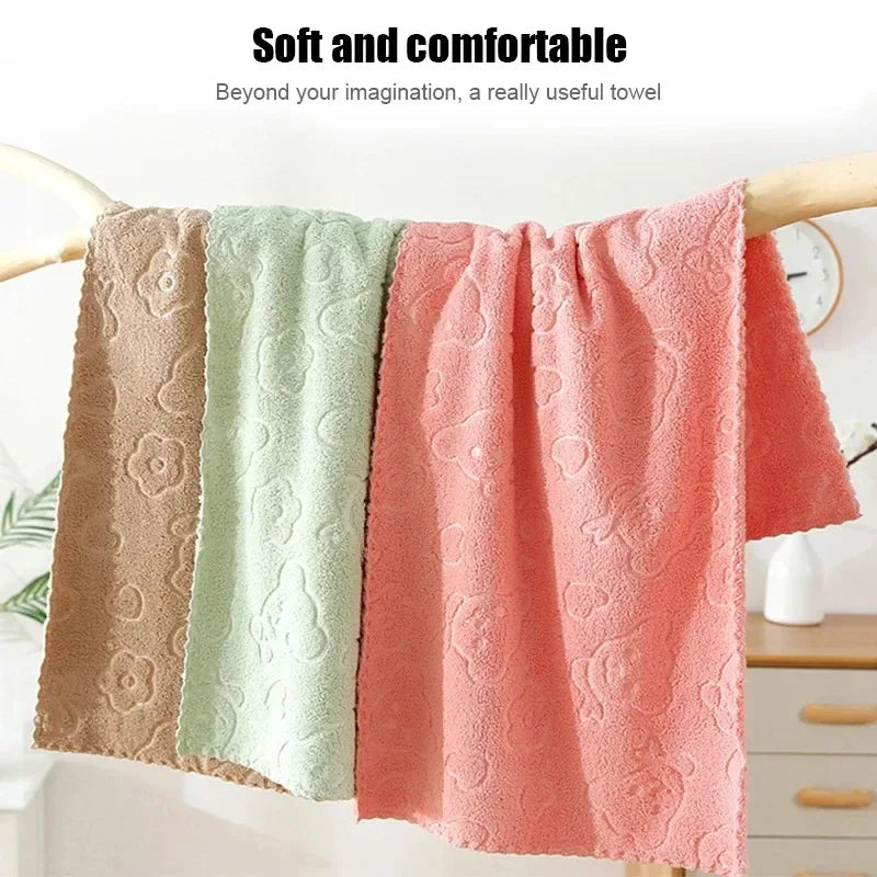 Soft Coral Fleece Face Towels Five-Piece Set Quick Dry Jacquard