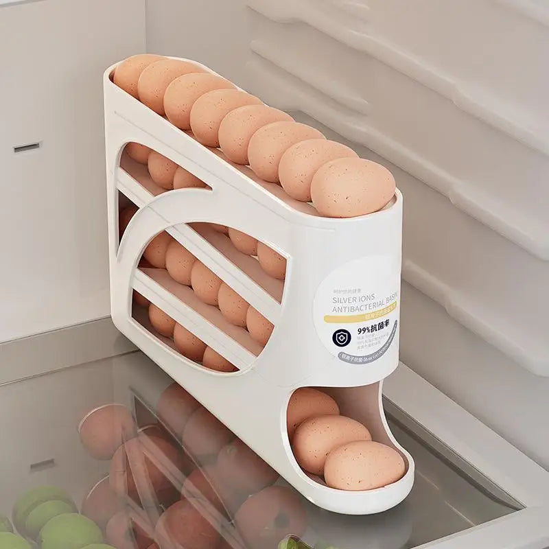 Auto Rolling Egg Dispenser 4 Tier Kitchen Egg Storage Rack