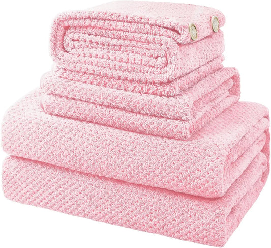 Polyester Cotton 4 Piece Bath Towels And Washcloths Set