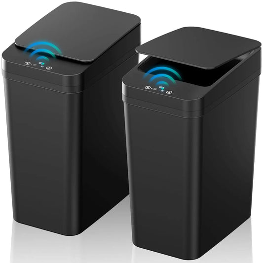 2-Pack Touchless Motion Sensor Trash Bin With Automatic Lid