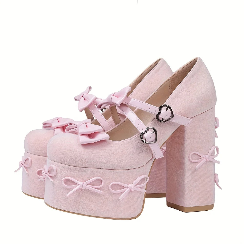 Mary Jane Platform Heels for Women Gothic Style Pumps